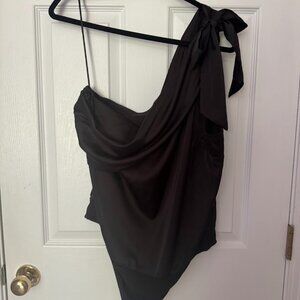 NWT Express One Shoulder Bodysuit - Black - XL